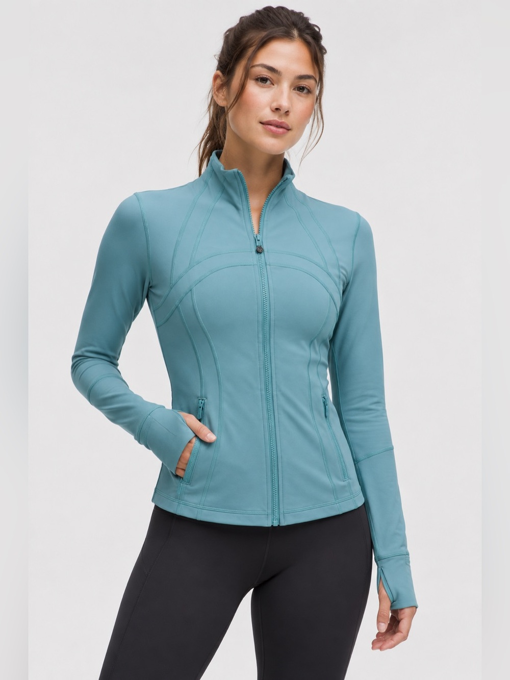 lululemon Define Jacket Luon Teal Blue Full Zip Thumbholes